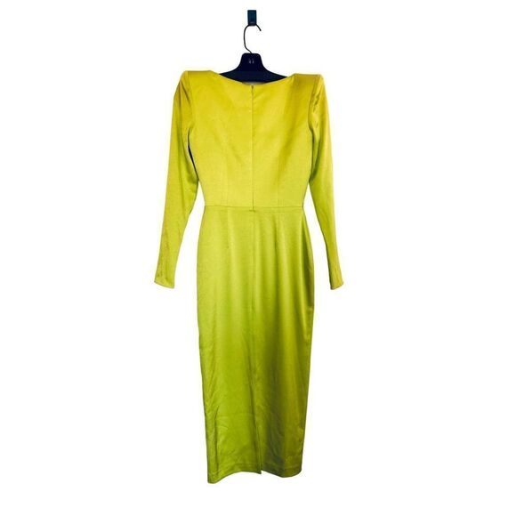 Alex Perry Manor Strong Shoulder Midi dress Acid UK6/US2 - Picture 6 of 9